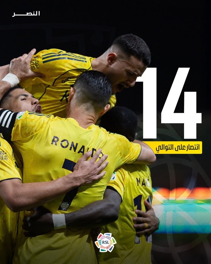 华体会网页版登录入口-5分领跑积分榜！利雅得胜利豪取联赛14连胜，刷新队史连胜纪录